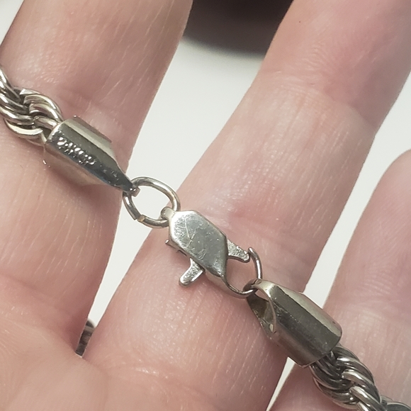 24K White Gold Plate Rope Chain Bracelet Chunky Rope Chain Bracelet - Picture 9 of 9